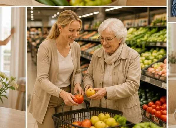 Gemeinsamer Einkauf frischer Lebensmittel